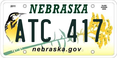 NE license plate ATC417