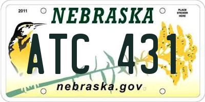 NE license plate ATC431