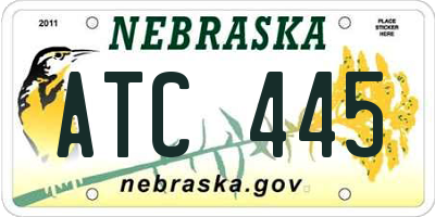 NE license plate ATC445