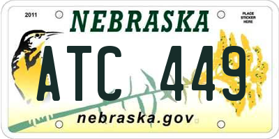 NE license plate ATC449