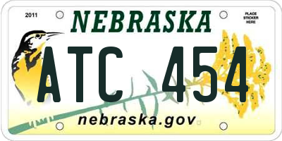 NE license plate ATC454