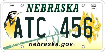 NE license plate ATC456