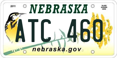 NE license plate ATC460