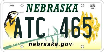NE license plate ATC465