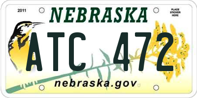 NE license plate ATC472