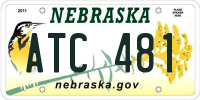 NE license plate ATC481