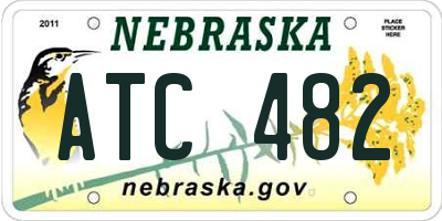 NE license plate ATC482