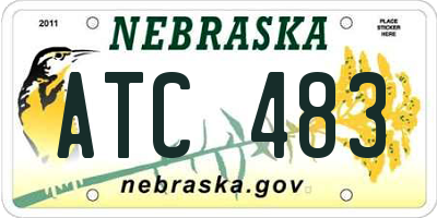 NE license plate ATC483