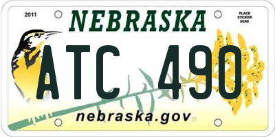 NE license plate ATC490