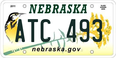 NE license plate ATC493