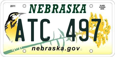 NE license plate ATC497