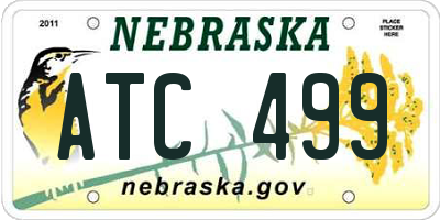 NE license plate ATC499