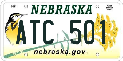 NE license plate ATC501