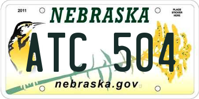 NE license plate ATC504