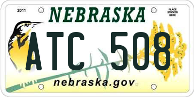 NE license plate ATC508