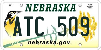NE license plate ATC509