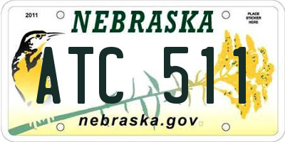 NE license plate ATC511