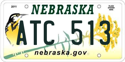 NE license plate ATC513