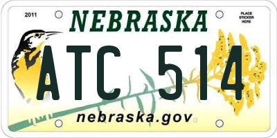 NE license plate ATC514