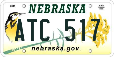NE license plate ATC517