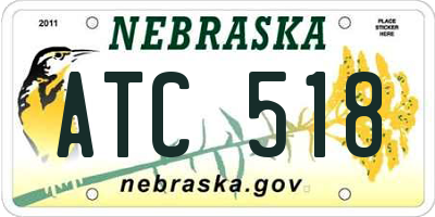 NE license plate ATC518
