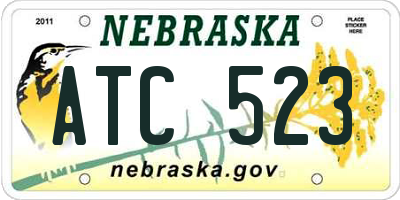 NE license plate ATC523