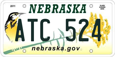 NE license plate ATC524