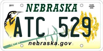 NE license plate ATC529