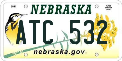 NE license plate ATC532