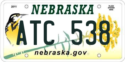 NE license plate ATC538