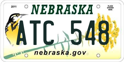 NE license plate ATC548