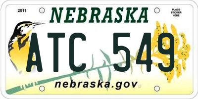 NE license plate ATC549