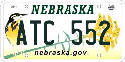 NE license plate ATC552