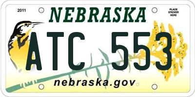 NE license plate ATC553