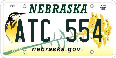 NE license plate ATC554