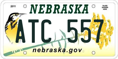 NE license plate ATC557