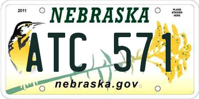 NE license plate ATC571