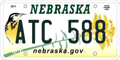 NE license plate ATC588