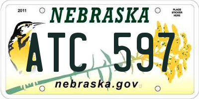NE license plate ATC597