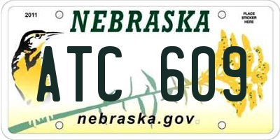 NE license plate ATC609