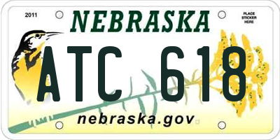 NE license plate ATC618