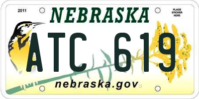 NE license plate ATC619