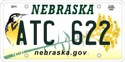 NE license plate ATC622