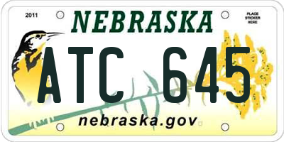 NE license plate ATC645