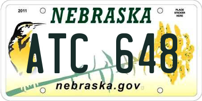 NE license plate ATC648