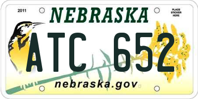 NE license plate ATC652