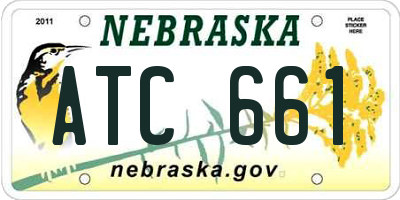 NE license plate ATC661