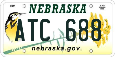 NE license plate ATC688