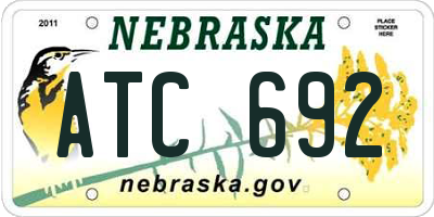 NE license plate ATC692