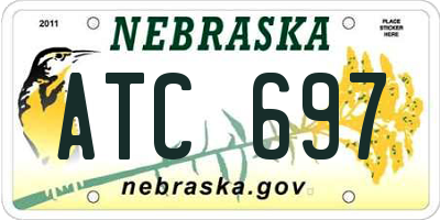 NE license plate ATC697